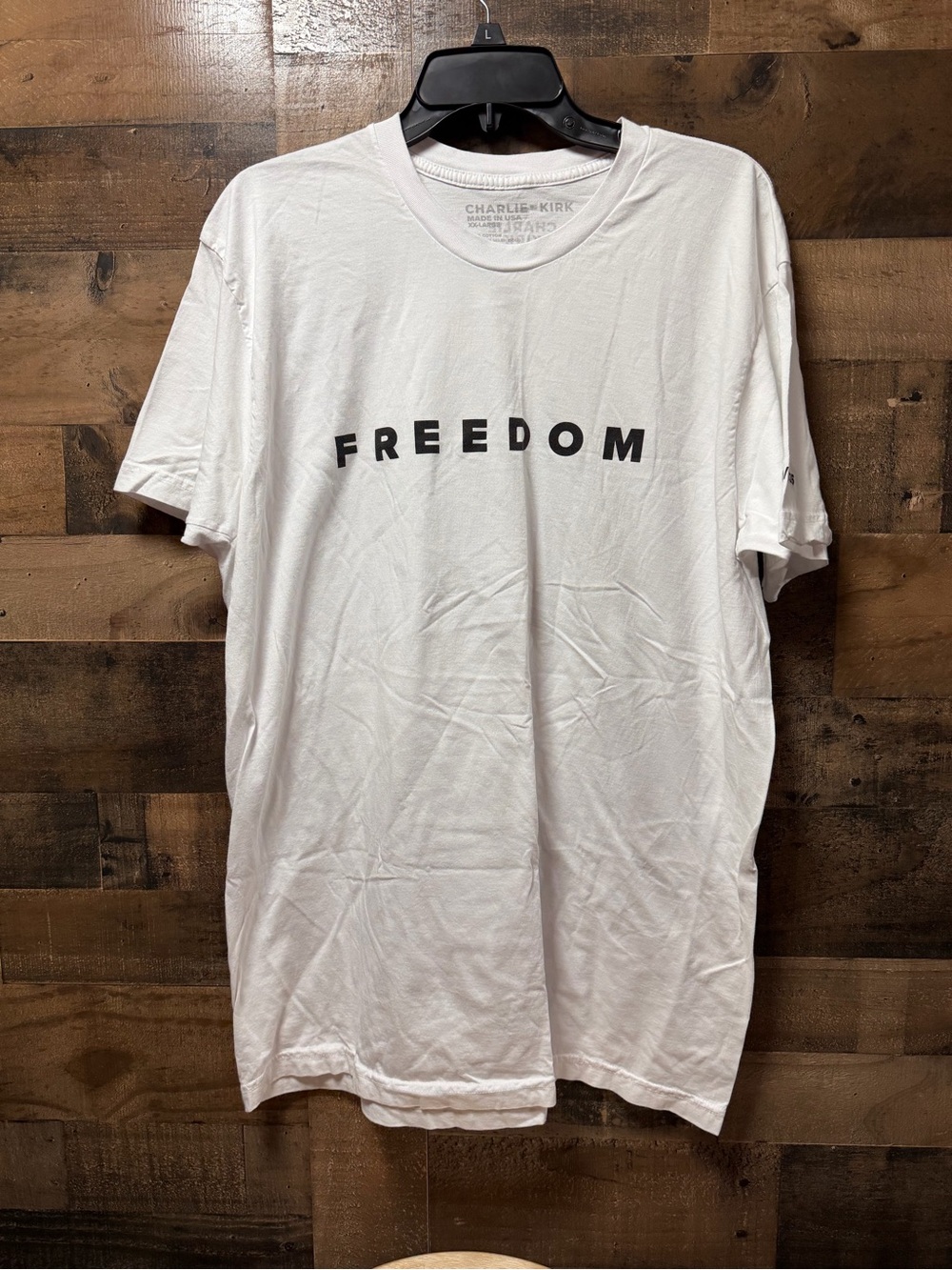 Charlie Kirk Official Freedom T-Shirt Mens XXL White Made in USA Turning Point